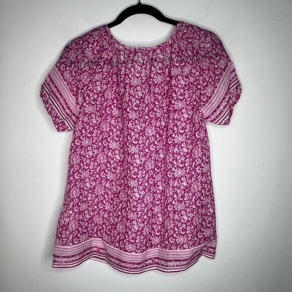 Joie Mauve Pink Floral Peasant Top Size XS - Picture 3 of 7